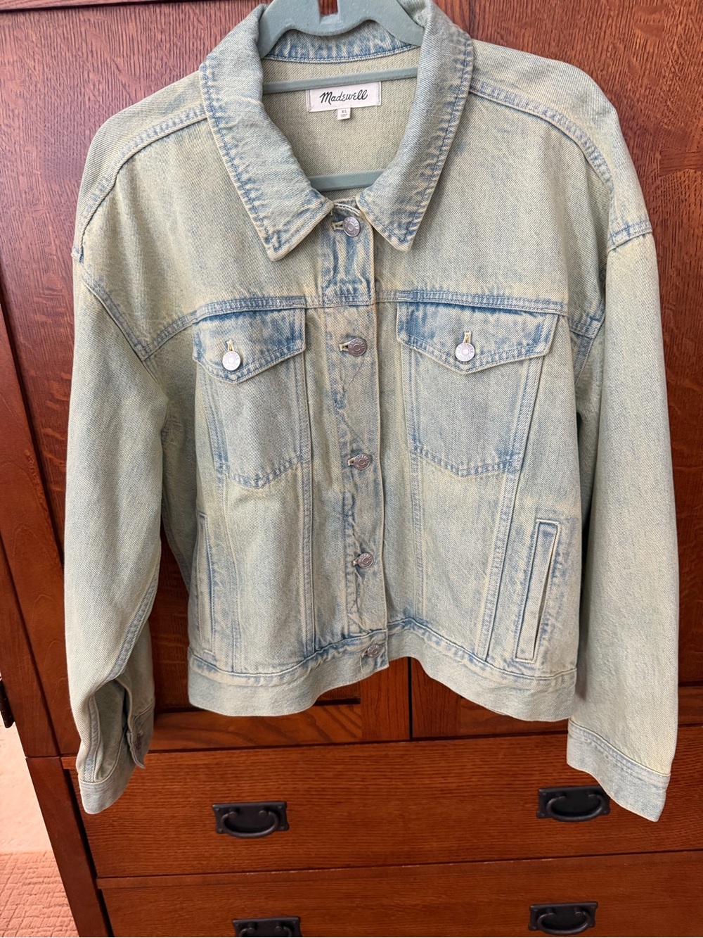 Madewell Pale Blue/Green Washed Denim Jacket
